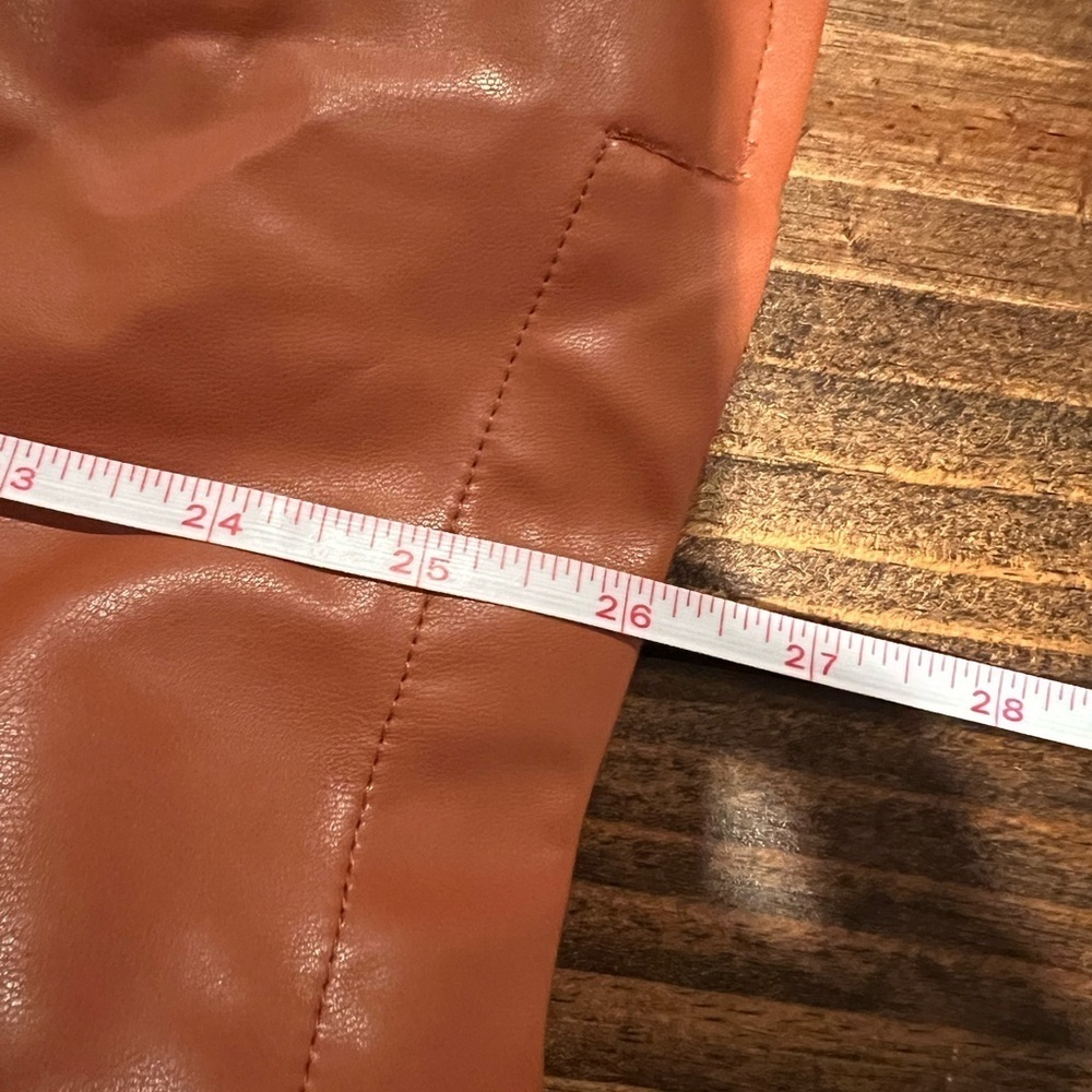 Lush Caramel Brown Faux Leather Jacket, size medium, NWT, see photos. Boutique. - Picture 6 of 11